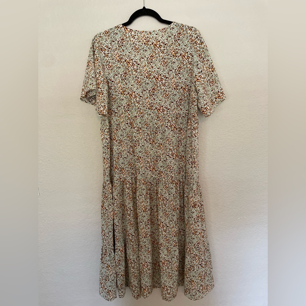 See and Be Seen Floral and Leopard Print Embroidered Midi Dress - Picture 6 of 6